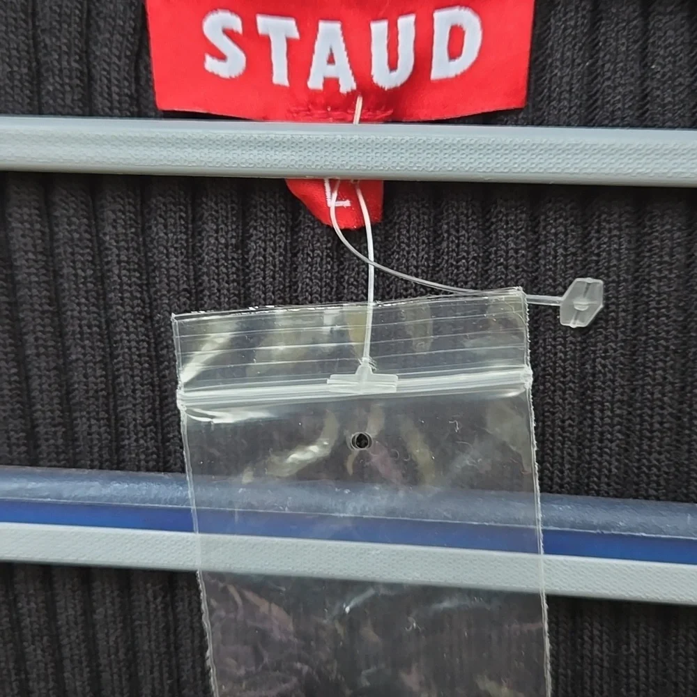 STAUD Black Long Sleeve Maxi Dress Size L Nwot - Picture 4 of 4